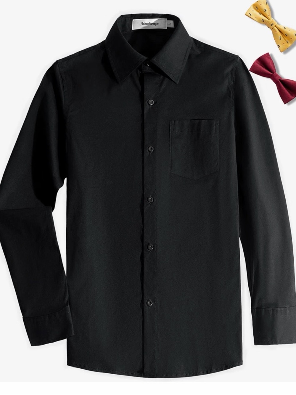 Boys' Black Button-Down Dress Shirt - Classic Long Sleeve